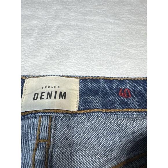 Sézane Denim Jean Sz40 (US 8) Med Wash High Rise Straight Leg French Minimalist - Picture 4 of 9